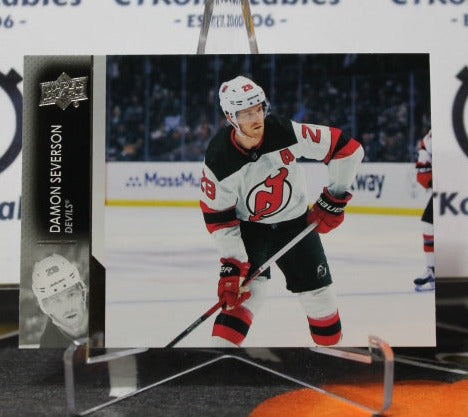 2021-22 UPPER DECK  DAMON SEVERSON # 358  NEW JERSEY DEVILS  NHL HOCKEY TRADING CARD