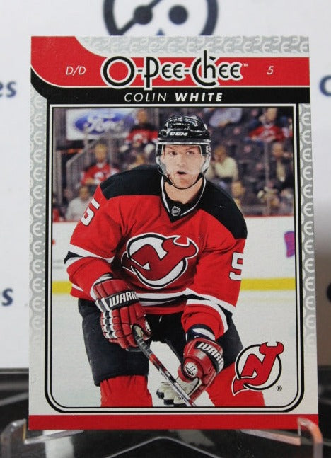 2009-10 O-PEE CHEE COLIN WHITE # 218  NEW JERSEY DEVILS  NHL HOCKEY TRADING CARD