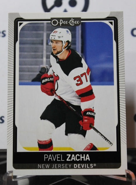 2021-22 O-PEE CHEE PAVEL ZACHA # 242  NEW JERSEY DEVILS  NHL HOCKEY TRADING CARD