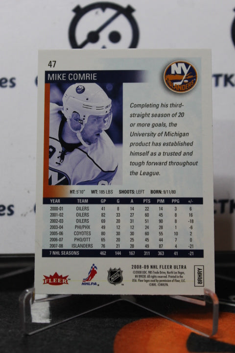 2008-09 FLEER ULTRA MIKE COMRIE # 47  NEW YORK ISLANDERS NHL HOCKEY TRADING CARD