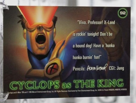 CYCLOPS # 92 THE KING MARVEL 'FLEER ULTRA X-MEN NM SUPER HEROES NON-SPORT TRADING CARD 1995