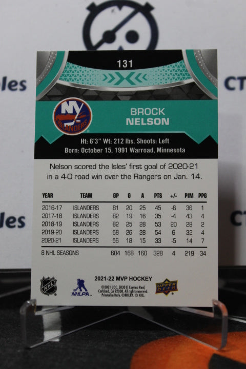 2021-22 UPPER DECK MVP BROCK NELSON # 131 NEW YORK ISLANDERS HOCKEY CARD