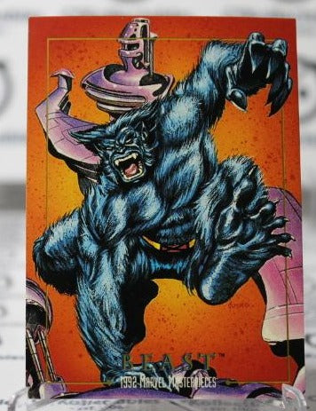 BEAST # 7  X-MEN MARVEL MASTERPIECES NM SUPER HEROES  NON-SPORT TRADING CARD SKYBOX 1992 MINOR WEAR