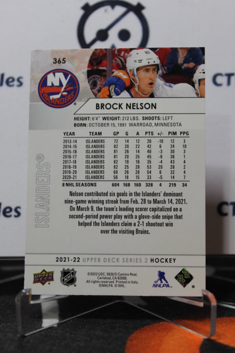 2021-22 UPPER DECK BROCK NELSON  # 365  NEW YORK ISLANDERS HOCKEY CARD
