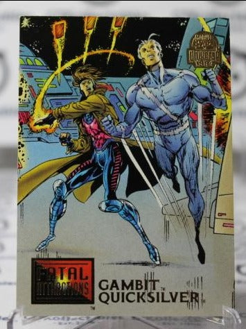 GAMBIT QUICKSILVER # 17 FATAL ATTRACTIONS MARVEL UNIVERSE SUPER HEROES FLEER NON-SPORT TRADING CARD 1994