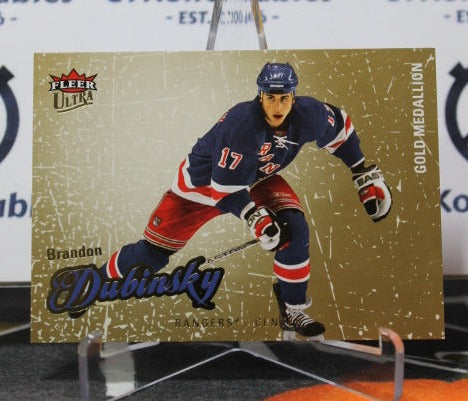 2008-09 FLEER ULTRA BRANDON DUBINSKY # 58 NEW YORK RANGERS  NHL HOCKEY TRADING CARD