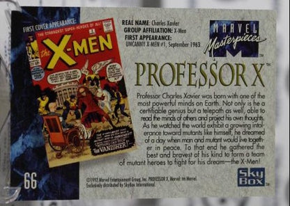 PROFESSOR X # 66  X-MEN  MARVEL MASTERPIECES F SUPER HEROES  NON-SPORT TRADING CARD SKYBOX 1992