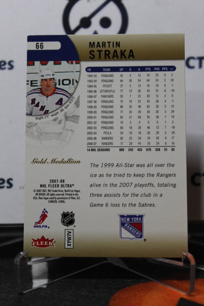 2007-08 FLEER ULTRA MARTIN STRAKA # 66 NEW YORK RANGERS  NHL HOCKEY TRADING CARD