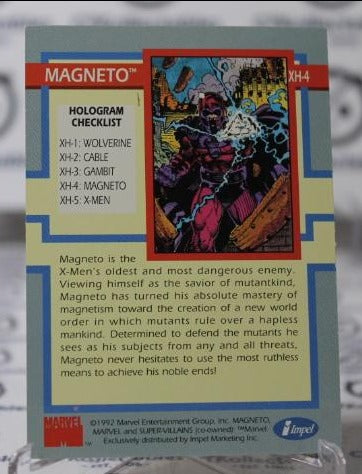 MAGNETO # XH-4  HOLOGRAM CHASE MARVEL SUPER HEROES IMPEL NON-SPORT TRADING CARD 1992 SHOWS WEAR