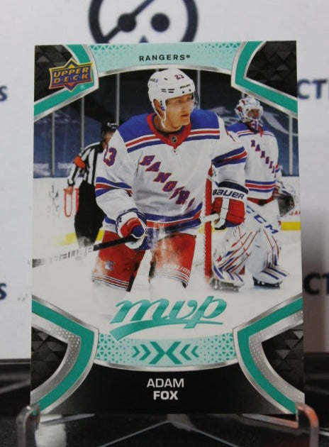 2021-22  UPPER DECK MVP ADAM FOX  # 190  NEW YORK RANGERS  NHL HOCKEY CARD
