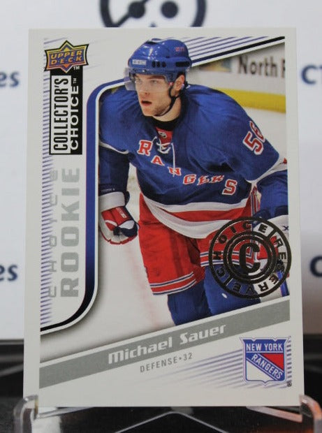 2009-10 UPPER DECK MICHAEL SAUER # 274 CHOICE ROOKIE  NEW YORK RANGERS  NHL HOCKEY CARD