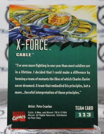 CABLE # 113  X-FORCE MARVEL '95 FLEER ULTRA  NON-SPORT TRADING CARD 1994