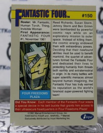 FANTASTIC FOUR # 150 MARVEL SUPER HEROES NM NON-SPORT TRADING CARD IMPEL 1991