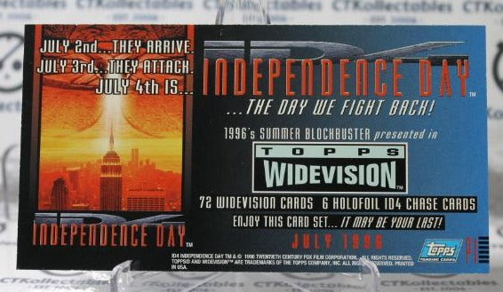 INDEPENDENCE DAY NON-SPORT TOPPS WIDEVISION PROMO CARD  1996