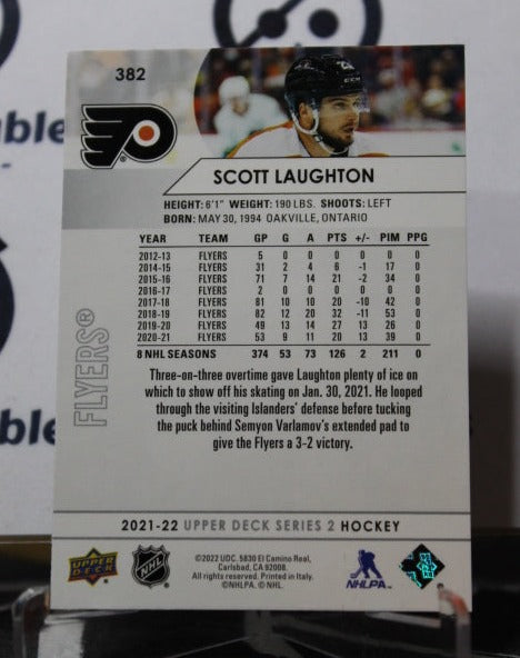 2021-22 UPPER DECK SCOTT LAUGHTON # 382 PHILADELPHIA FLYERS NHL HOCKEY  CARD