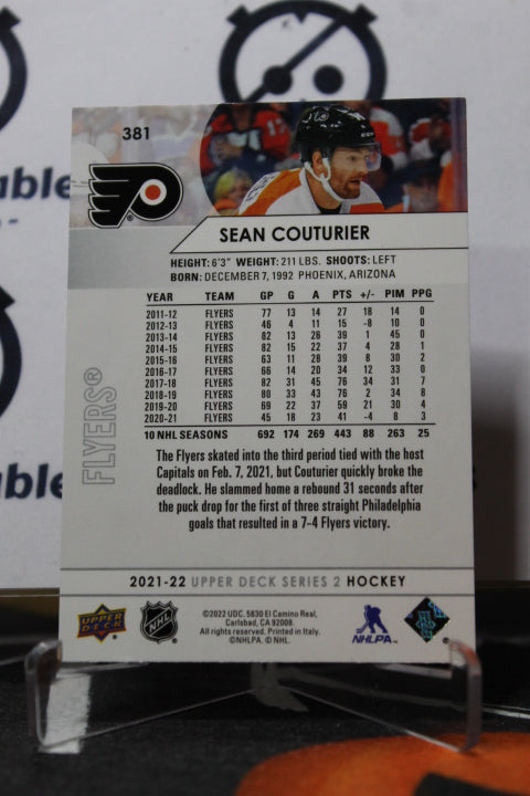 2021-22 UPPER DECK SEAN COUTURIER # 381 PHILADELPHIA FLYERS NHL HOCKEY  CARD