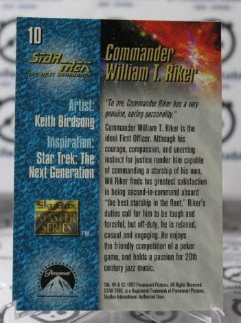 STAR TREK # 10 COMMANDER WILLIAM T. RIKER  NM  NON-SPORT SKYBOX CARD 1993