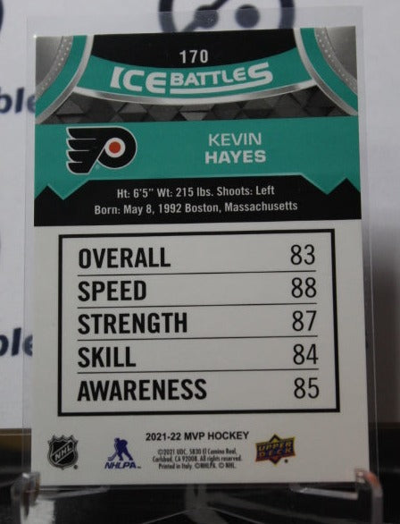 2021-22 UPPER DECK MVP KEVIN HAYES # 170 ICE BATTLES PHILADELPHIA FLYERS NHL HOCKEY  CARD