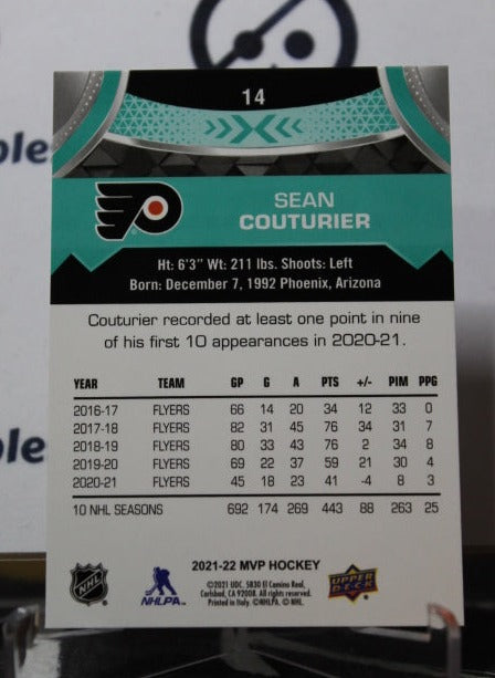 2021-22 UPPER DECK MVP SEAN COUTURIER # 14 PHILADELPHIA FLYERS NHL HOCKEY  CARD