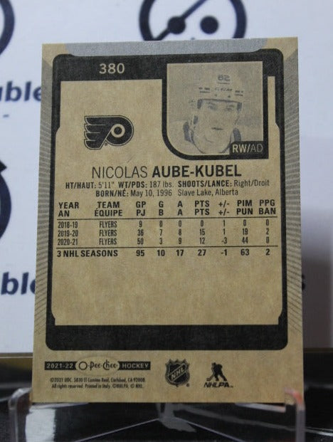 2021-22  O-PEE-CHEE NICOLAS AUBE-KUBEL # 380  PHILADELPHIA FLYERS HOCKEY CARD