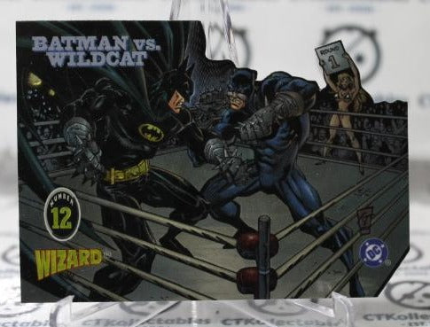 BATMAN # 12 NON-SPORT DC COMICS/WIZARD MAGAZINE PROMO CARD (DIE CUT CHROME) 1996