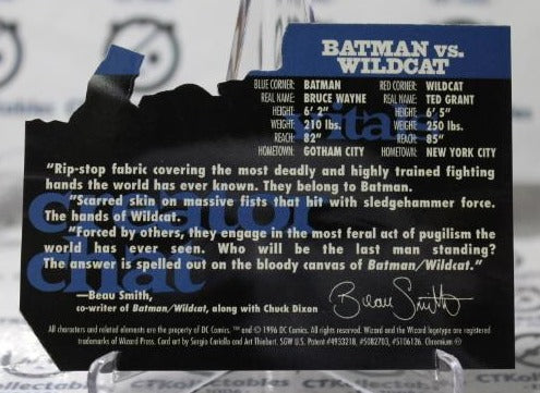 BATMAN # 12 NON-SPORT DC COMICS/WIZARD MAGAZINE PROMO CARD (DIE CUT CHROME) 1996