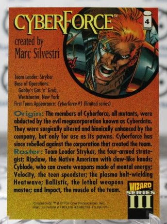 CYBERFORCE # 4 NON-SPORT IMAGE COMICS/WIZARD MAGAZINE PROMO CARD (CHROME) 1993