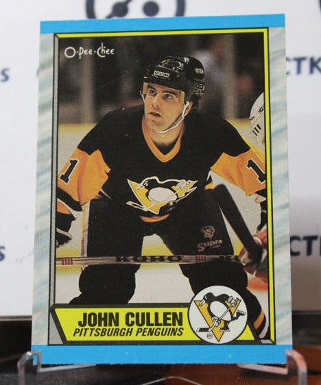 1989-90  O-PEE-CHEE  JOHN CULLEN # 145 ROOKIE  PITTSBURGH PENGUINS NHL HOCKEY CARD