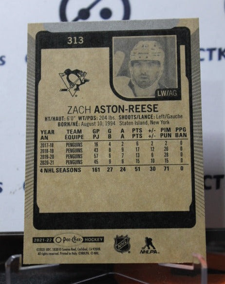 2021-22  O-PEE-CHEE  ZACH-ASTON-REESE # 313  PITTSBURGH PENGUINS NHL HOCKEY CARD