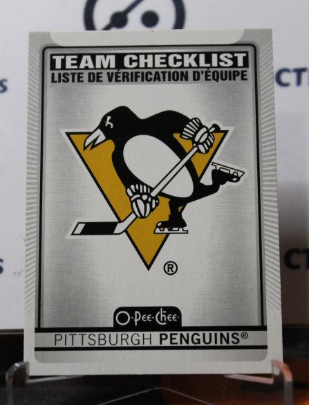 2021-22  O-PEE-CHEE  TEAM CHECKLIST # 573 PITTSBURGH PENGUINS NHL HOCKEY CARD