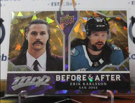 2021-22 UPPER DECK MVP ERIK KARLSSON # BF-6 BEFORE & AFTER GOLD SAN JOSE SHARKS HOCKEY CARD