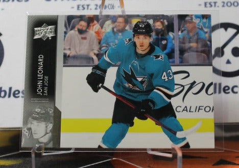 2021-22 UPPER DECK JOHN LEONARD # 396  ROOKIE SAN JOSE SHARKS HOCKEY CARD