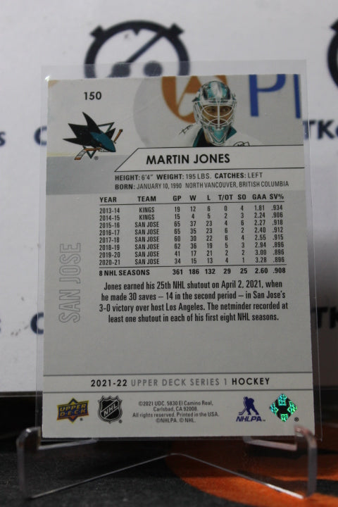 2021-22 UPPER DECK MARTIN JONES # 150 SAN JOSE SHARKS HOCKEY CARD