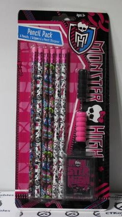 MONSTER HIGH PENCIL PACK  PENCILS GRIPPERS SHARPENER NEW UNOPENED