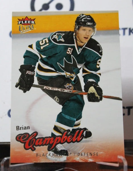 2008-09 FLEER ULTRA BRIAN CAMPBELL # 124 SAN JOSE SHARKS CHICAGO BLACKHAWKS  HOCKEY CARD