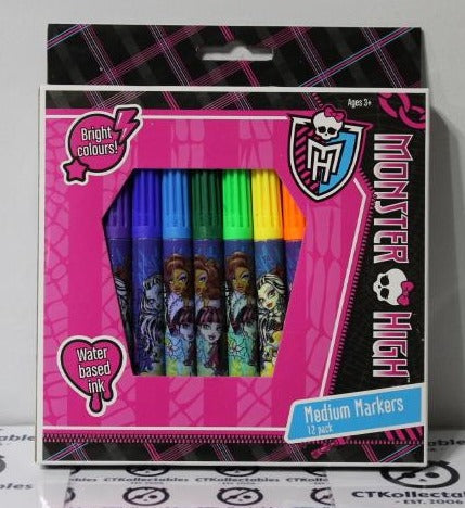 MONSTER HIGH MEDIUM MARKERS 12 PACK NEW UNOPENED