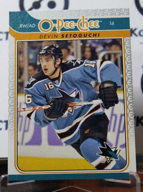 2009-10 O-PEE-CHEE DEVIN SETOGUCHI # 320 SAN JOSE SHARKS NHL HOCKEY CARD