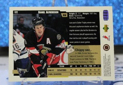 DANIEL ALFREDSSON # 172 UPPER DECK 1996-97 OTTAWA SENATORS NHL HOCKEY TRADING CARD