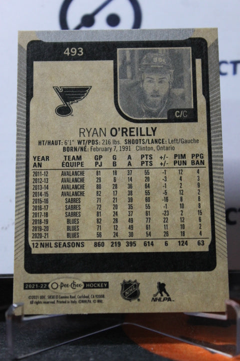 2021-22  O-PEE CHEE RYAN O'REILLY # 493 ST. LOUIS BLUES NHL HOCKEY CARD