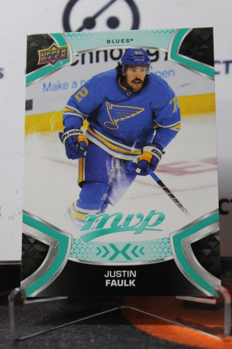 2021-22 UPPER DECK MVP JUSTIN FAULK # 172   ST. LOUIS BLUES HOCKEY CARD