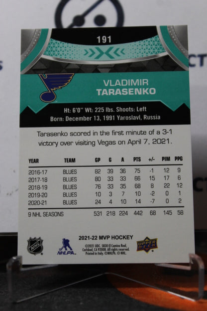 2021-22 UPPER DECK MVP VLADIMIR TARASENKO # 191  ST. LOUIS BLUES HOCKEY CARD