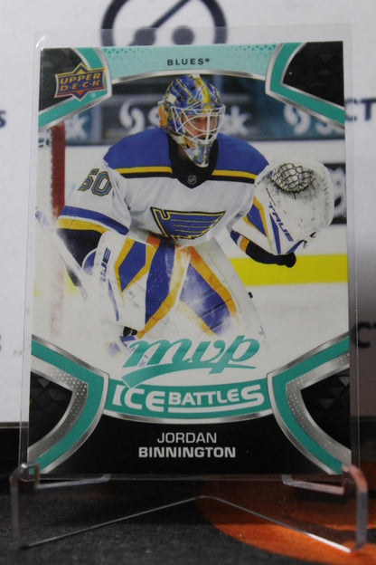 2021-22 UPPER DECK MVP JORDAN BINNINGTON # 50  ICE BATTLES ST. LOUIS BLUES HOCKEY CARD
