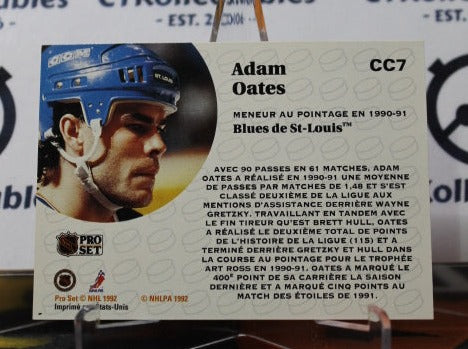 1991-92 PRO SET ADAM OATS  # CC7 MENEUR FRENCH  ST. LOUIS BLUES HOCKEY CARD