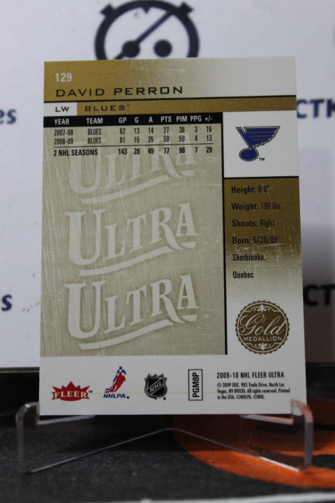 2009-10 FLEER ULTRA  DAVID PERRON # 129  ST. LOUIS BLUES HOCKEY CARD