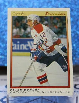 PETER BONDRA # 7 O-PEE CHEE PREMIER 1990-91 (RARE) WASHINGTON CAPITALS NHL HOCKEY TRADING CARD