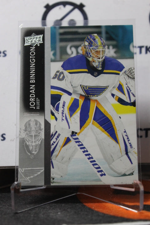 2021-22 UPPER DECK  JORDAN BINNINGTON # 153  ST. LOUIS BLUES HOCKEY CARD