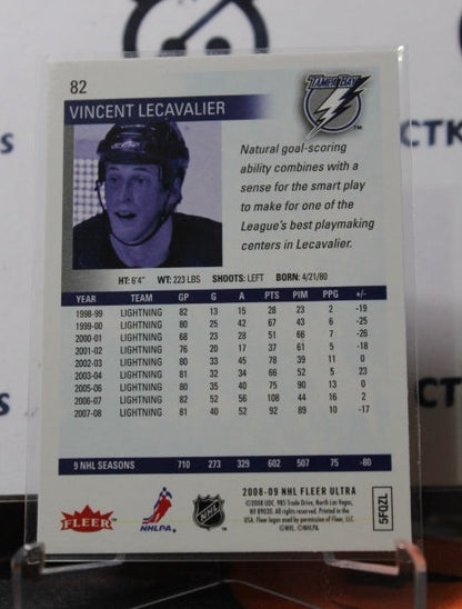 2008-09 FLEER ULTRA VINCENT LECAVALIER # 82  TAMPA BAY LIGHTNING NHL HOCKEY CARD
