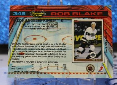 ROB BLAKE # 348 TOPPS STADIUM CLUB 1991 LOS ANGELES KINGS NHL HOCKEY TRADING CARD