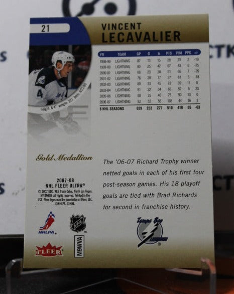 2007-08 FLEER ULTRA VINCENT LECAVALIER # 21  TAMPA BAY LIGHTNING NHL HOCKEY CARD