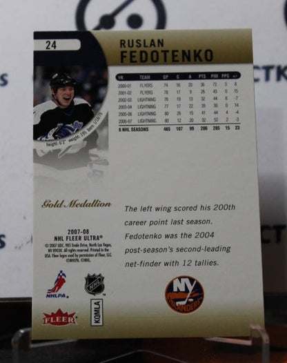 2007-08 FLEER ULTRA RUSLAN FEDOTENKO # 24  TAMPA BAY LIGHTNING NHL HOCKEY CARD
